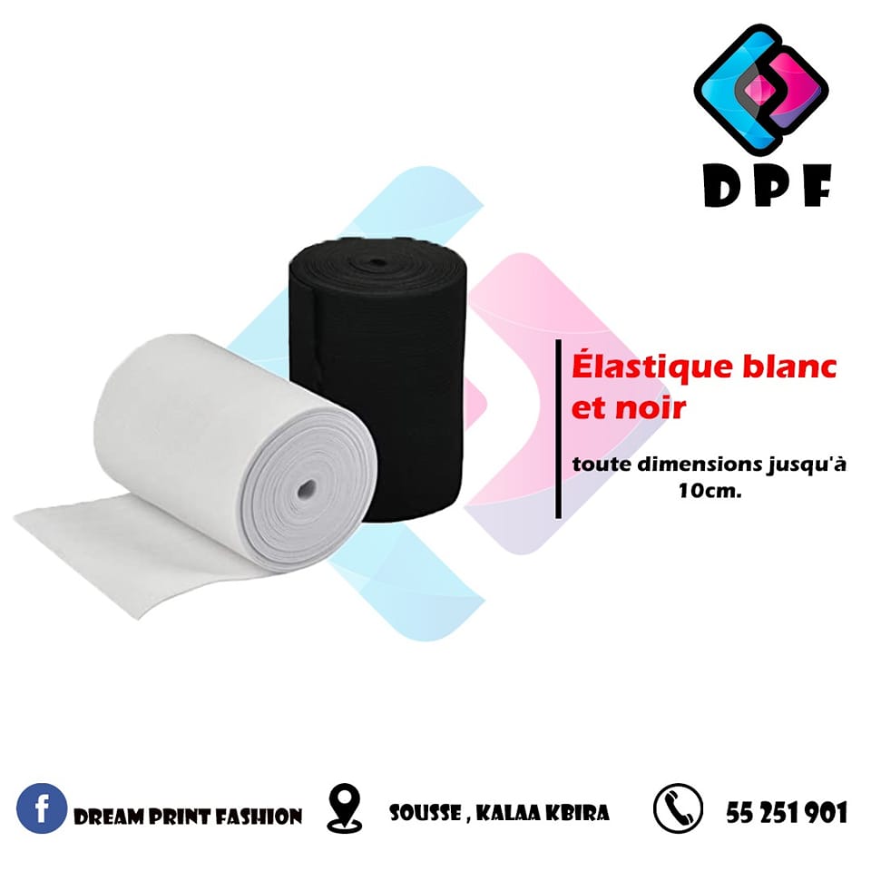 Elastique blanc et noir